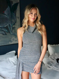 Hire BEC+BRIDGE Astra Drape Mini Dress in Chrome