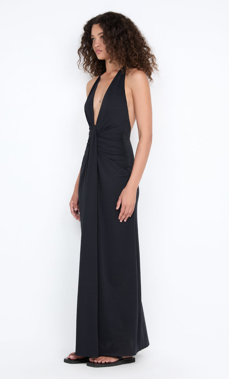 Hire BEC+BRIDGE Tillie Drape Maxi Dress in Black