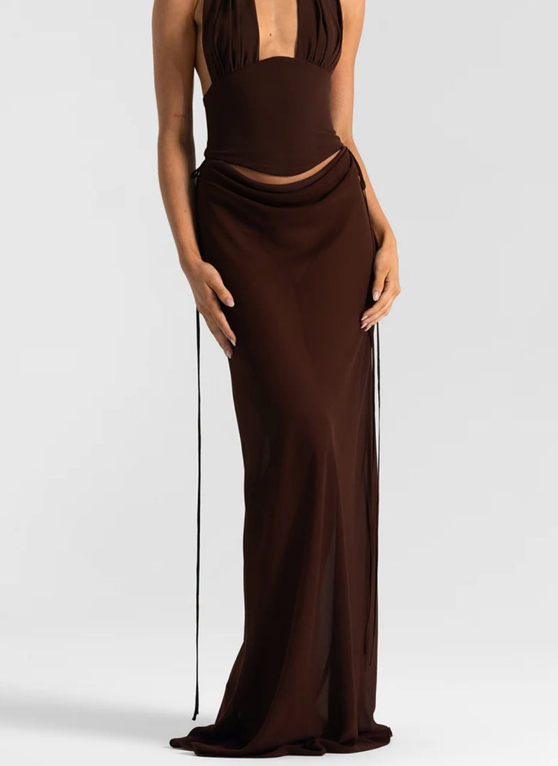 Hire NATALIE ROLT Allira Skirt in Espresso Brown (SKIRT ONLY)