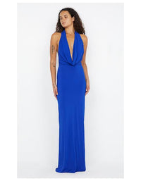 Hire BEC+BRIDGE Nessie Cowl Neck Maxi Dress in Ultramarine Blue