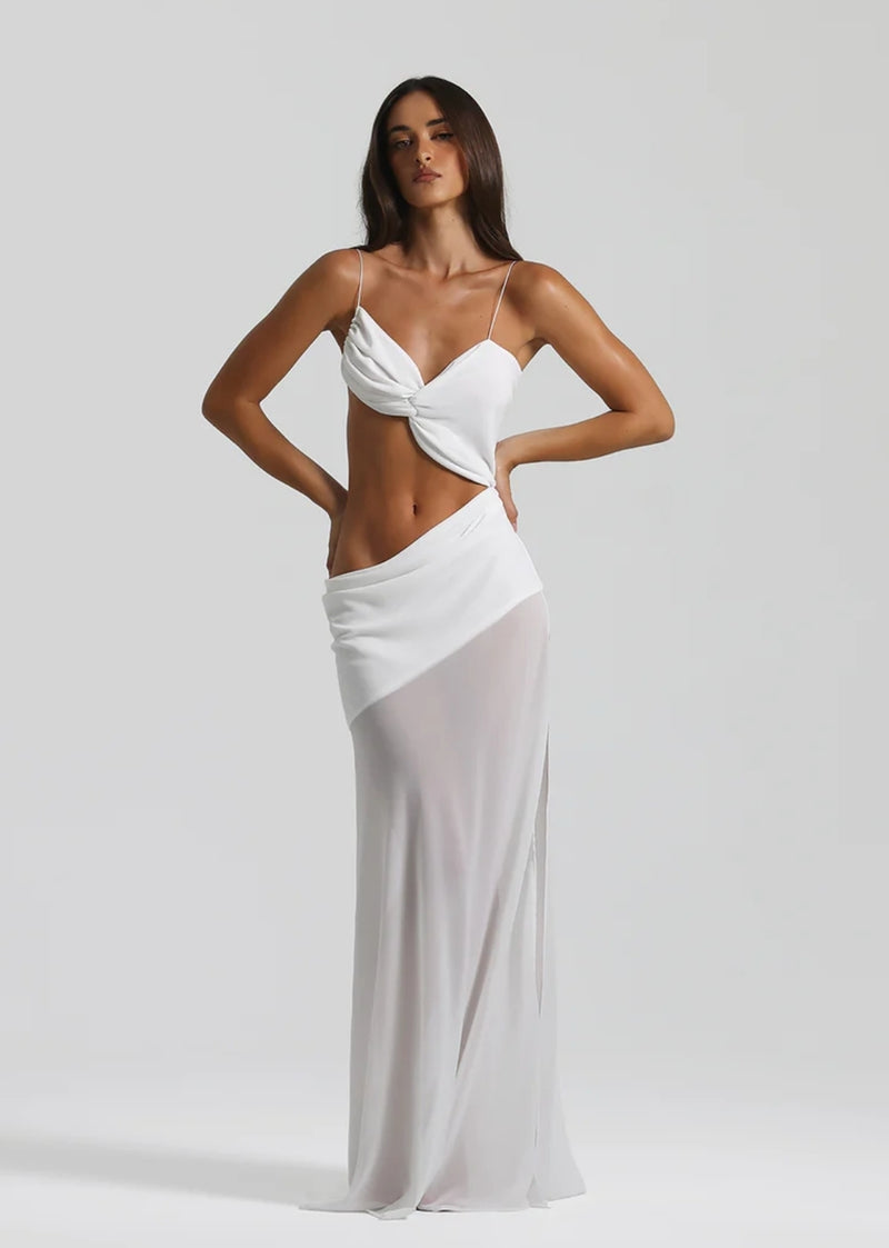 Hire Natalie Rolt Dahlia Dress Gown in White