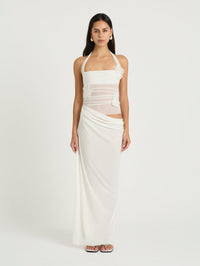Hire BENNI Gina Florence Maxi Dress in Marshmallow White