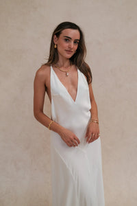 Hire SNEAKY LINK Jaz Hand V-Neck Gia Maxi Dress in Ivory White
