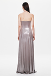 Hire MISHA Jennifer Cupro Maxi Dress in Foil Jersey Cinder