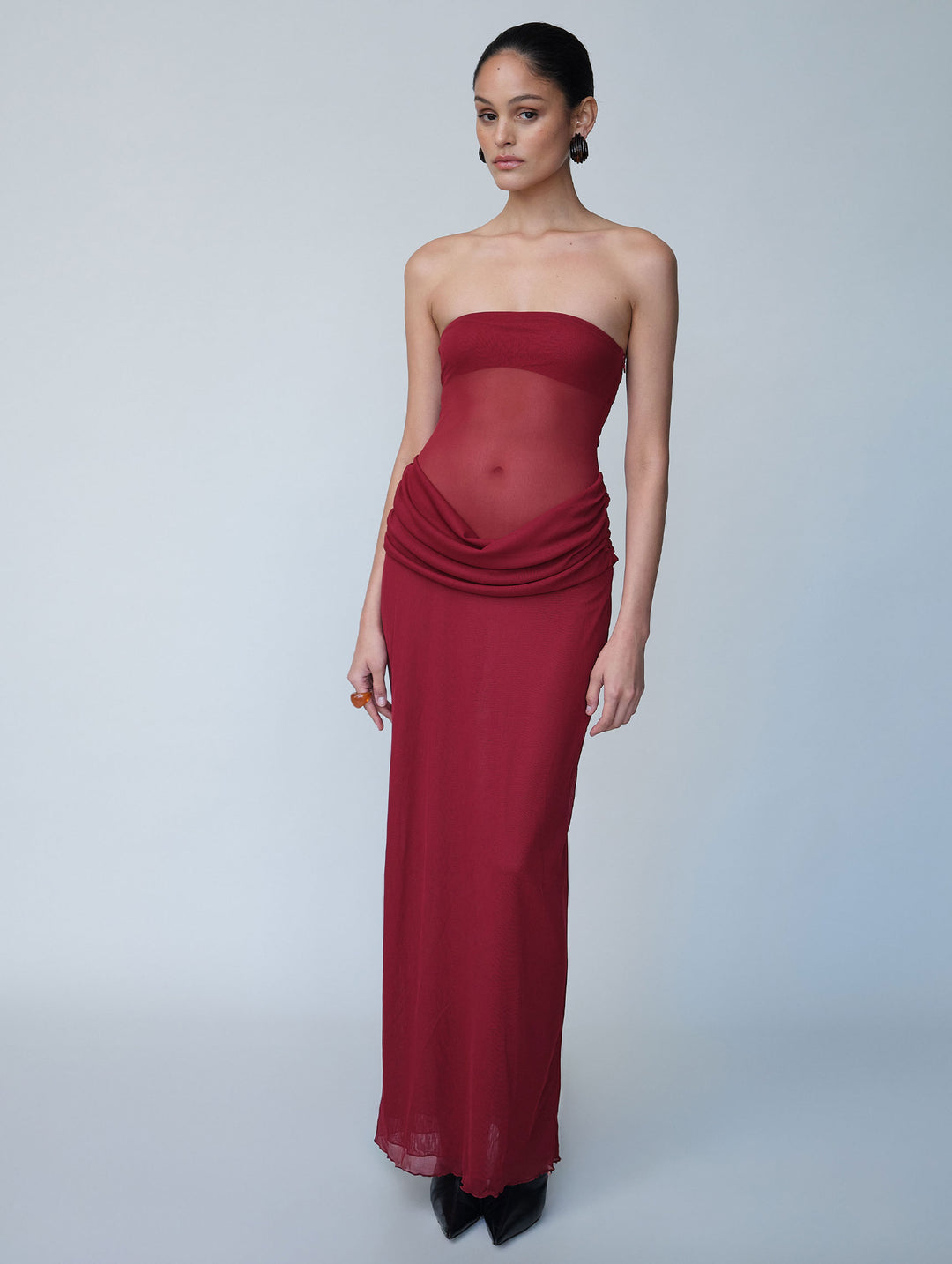Hire BENNI Petra Maxi Dress in Wine Red
