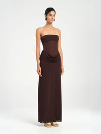 Hire BENNI Petra Maxi Dress in Chocolate Brown