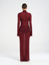 Hire BENNI Dante Maxi Dress in Maroon Red