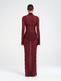 Hire BENNI Dante Maxi Dress in Maroon Red