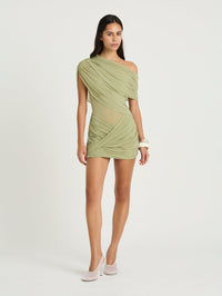 Hire BENNI Otto Mini Dress in Pistachio