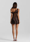 Hire Natalie Rolt Elodie Mini Dress in Espresso Brown