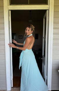 Hire BEC+BRIDGE Soneva Wrap Maxi Dress in Arctic Blue