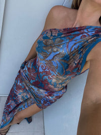 Hire DECONDUARTE Andreina Maxi Dress in Blue Floral