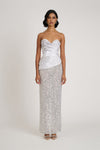 Hire ELIYA THE LABEL Gia Gown in Silver Sequin