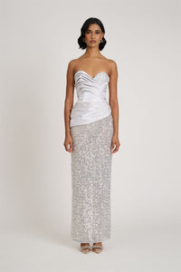 Hire ELIYA THE LABEL Gia Gown in Silver Sequin