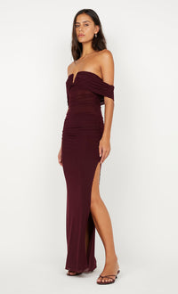 Hire BEC+BRIDGE Poppy Gathered Maxi Dress in Plum
