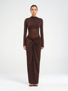 Hire BENNI Dora Maxi Dress in Chocolate Brown