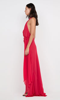 Hire BEC+BRIDGE Soneva Wrap Maxi Dress in Strawberry Red