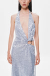 Hire MISHA Devon Sequin Maxi Dress in Cloud Blue