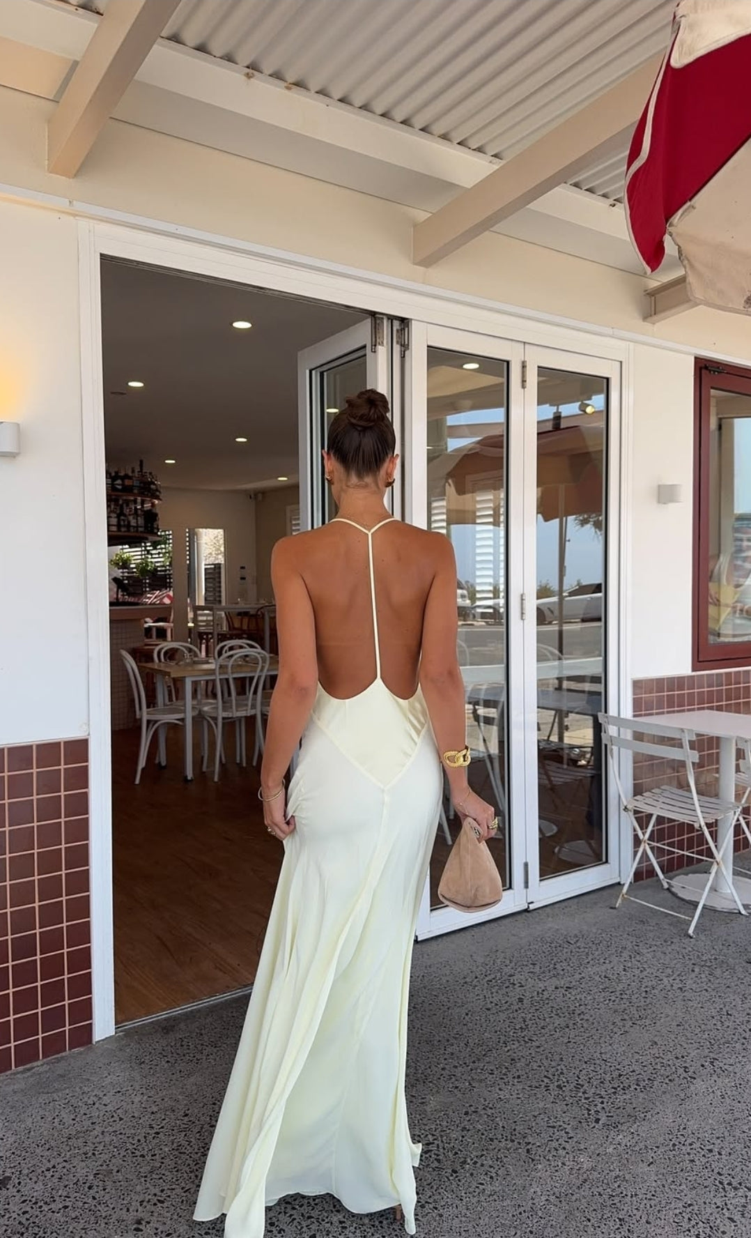 Hire SNEAKY LINK Jaz Hand V-Neck Maxi Dress in Yellow