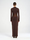 Hire BENNI Dora Maxi Dress in Chocolate Brown