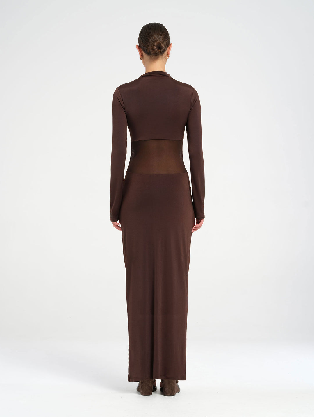 Hire BENNI Dora Maxi Dress in Chocolate Brown