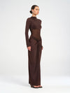 Hire BENNI Dora Maxi Dress in Chocolate Brown