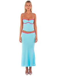 Hire I AM DELILAH. Jemima SET Maxi Skirt and Halter Top in Sapphire Blue