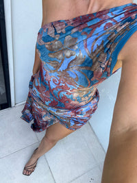 Hire DECONDUARTE Andreina Maxi Dress in Blue Floral