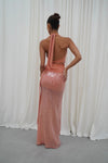 Hire DECONDUARTE Lilou Sequin Maxi Dress in Coral