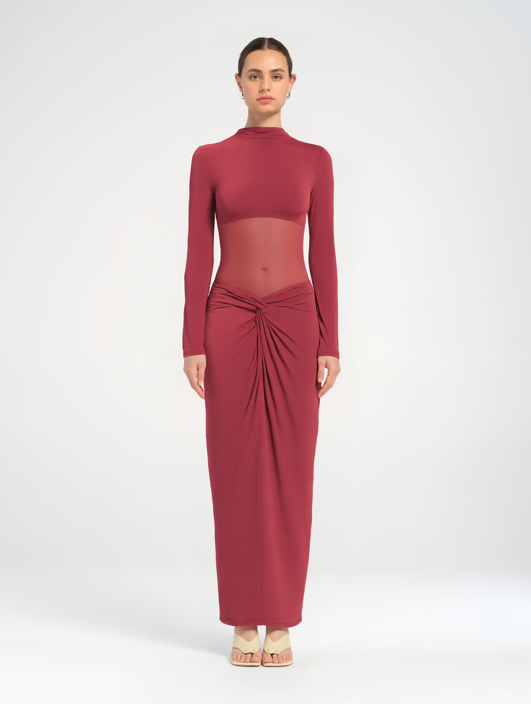Hire BENNI Dora Maxi Dress in Wine Red