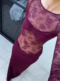 Hire BENNI Oskar Maxi Dress in Plum
