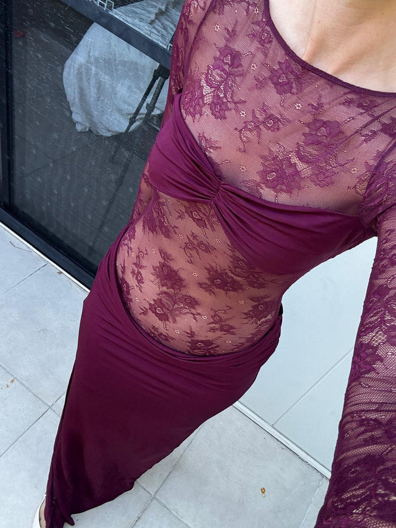 Hire BENNI Oskar Maxi Dress in Plum