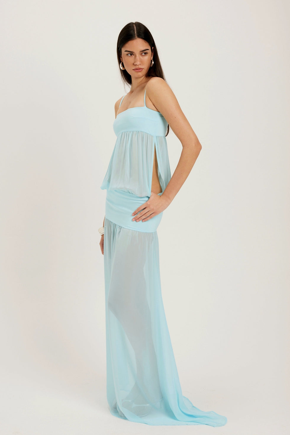Hire ANCE GRIA Romeo Gown Dress in Aqua Blue