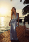 Hire MISHA Devon Sequin Maxi Dress in Cloud Blue