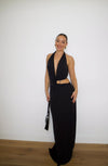Hire MISHA Devon Cupro Maxi Dress in Black