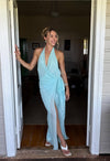 Hire BEC+BRIDGE Soneva Wrap Maxi Dress in Arctic Blue