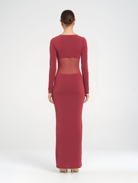 Hire BENNI Dora Maxi Dress in Wine Red