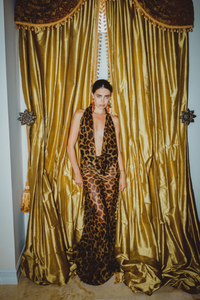 Hire JANTHEE Mona Dress in Leopard Sheer