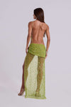 Hire JADED LONDON Stellar Asymmetric Hand Beaded Maxi Dress in Lime Green