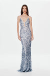 Hire MISHA Sapphire Sequin Maxi Dress in Dove Grey