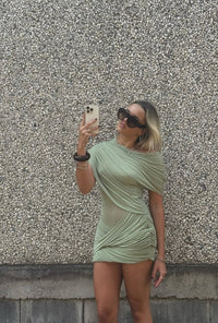 Hire BENNI Otto Mini Dress in Pistachio