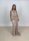 Hire CALIA COLLECTION Leila Sequin Maxi Dress in Silver