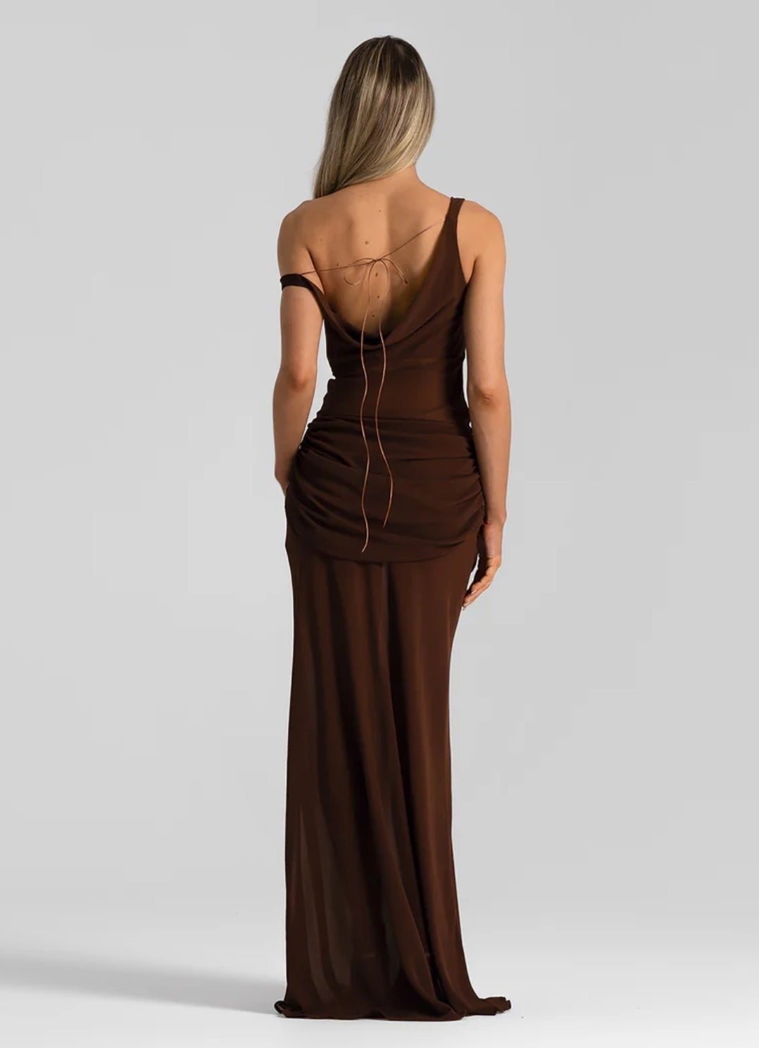 Hire NATALIE ROLT Cadence Gown in Espresso Brown