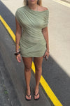 Hire BENNI Otto Mini Dress in Pistachio