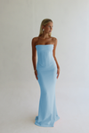Hire HNTR Louie Gown in Baby Blue 2 Piece Set Corset and Maxi Skirt