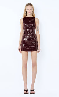 Hire BEC+BRIDGE Celestia Mini Dress in Plum