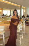 Hire NATALIE ROLT Emily Gown in Espresso Brown