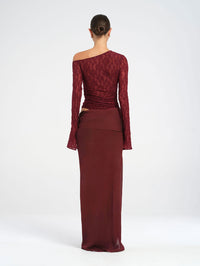 Hire BENNI Nova Maxi Dress in Maroon Red