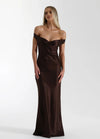 Hire NATALIE ROLT Bridget Gown in Espresso Brown