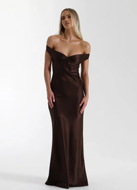 Hire NATALIE ROLT Bridget Gown in Espresso Brown